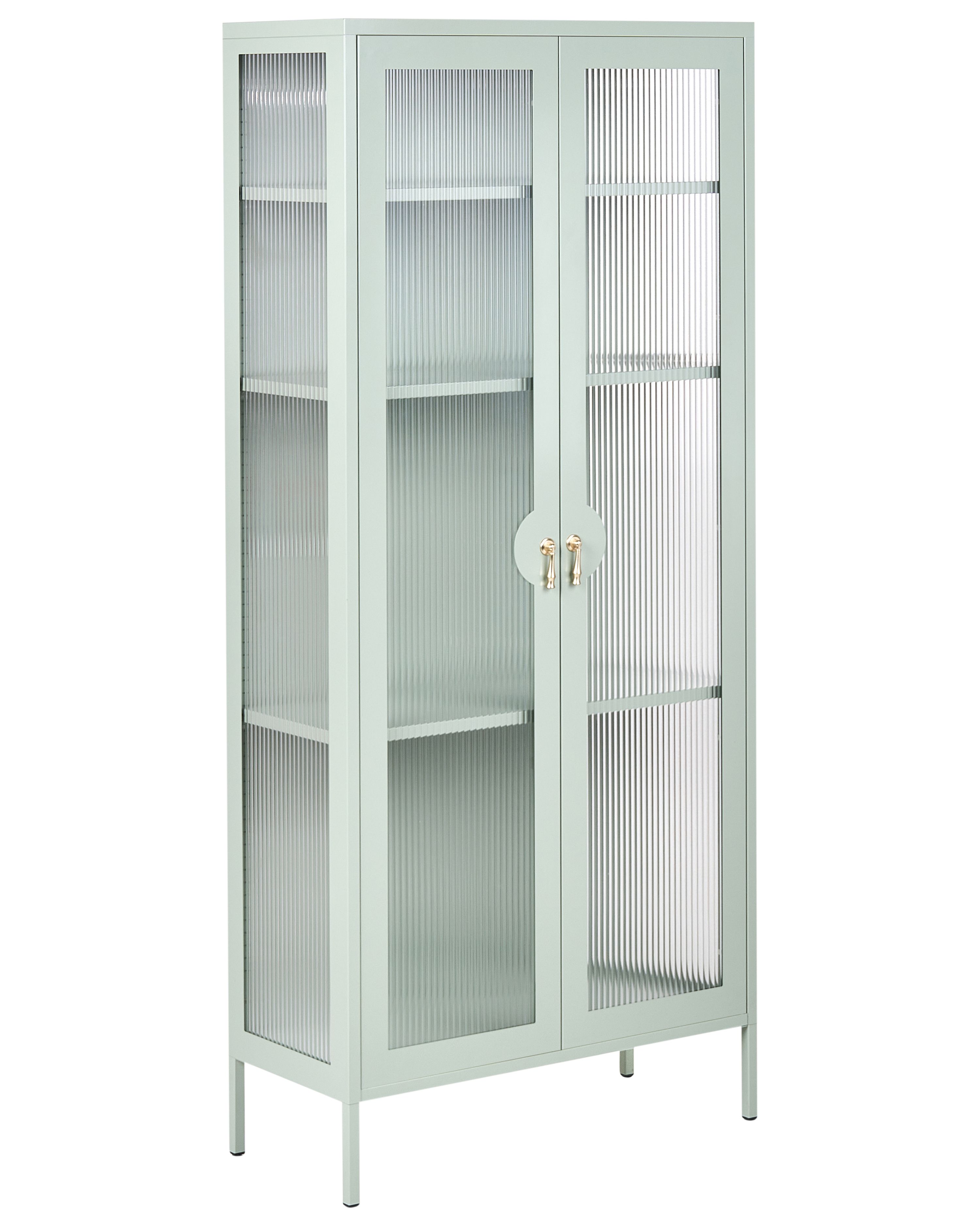 Glass Display Cabinet GLEORA Metal Mint Green