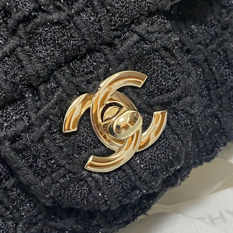 Replica Chanel 20Cm Classic Flap Bag In Black Tweed 11161:1High-quality replica