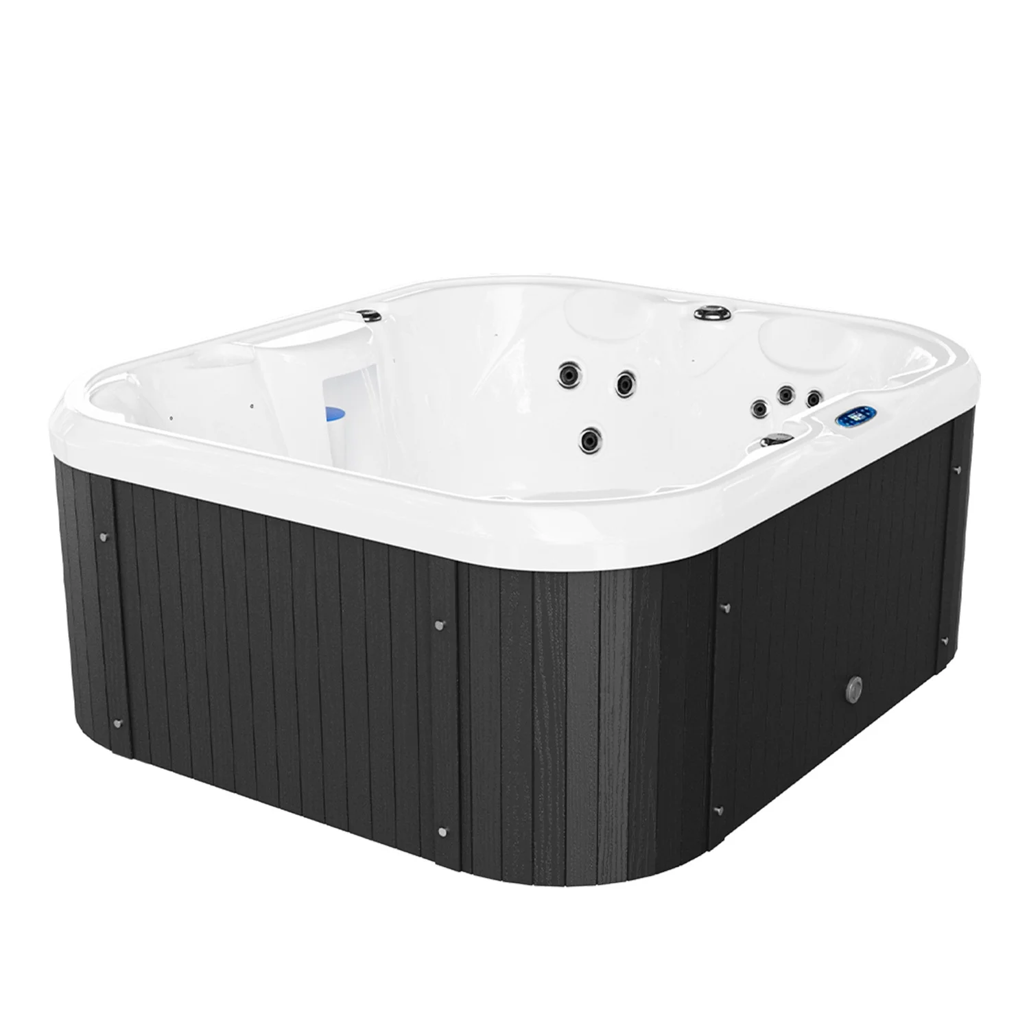 Patiowell 2 Person Home Spa Hot Tub for Outdoor, with 41pcs Massage Jets, LED lighting, Built-In Water Purification System, 900L, Black - Image 19