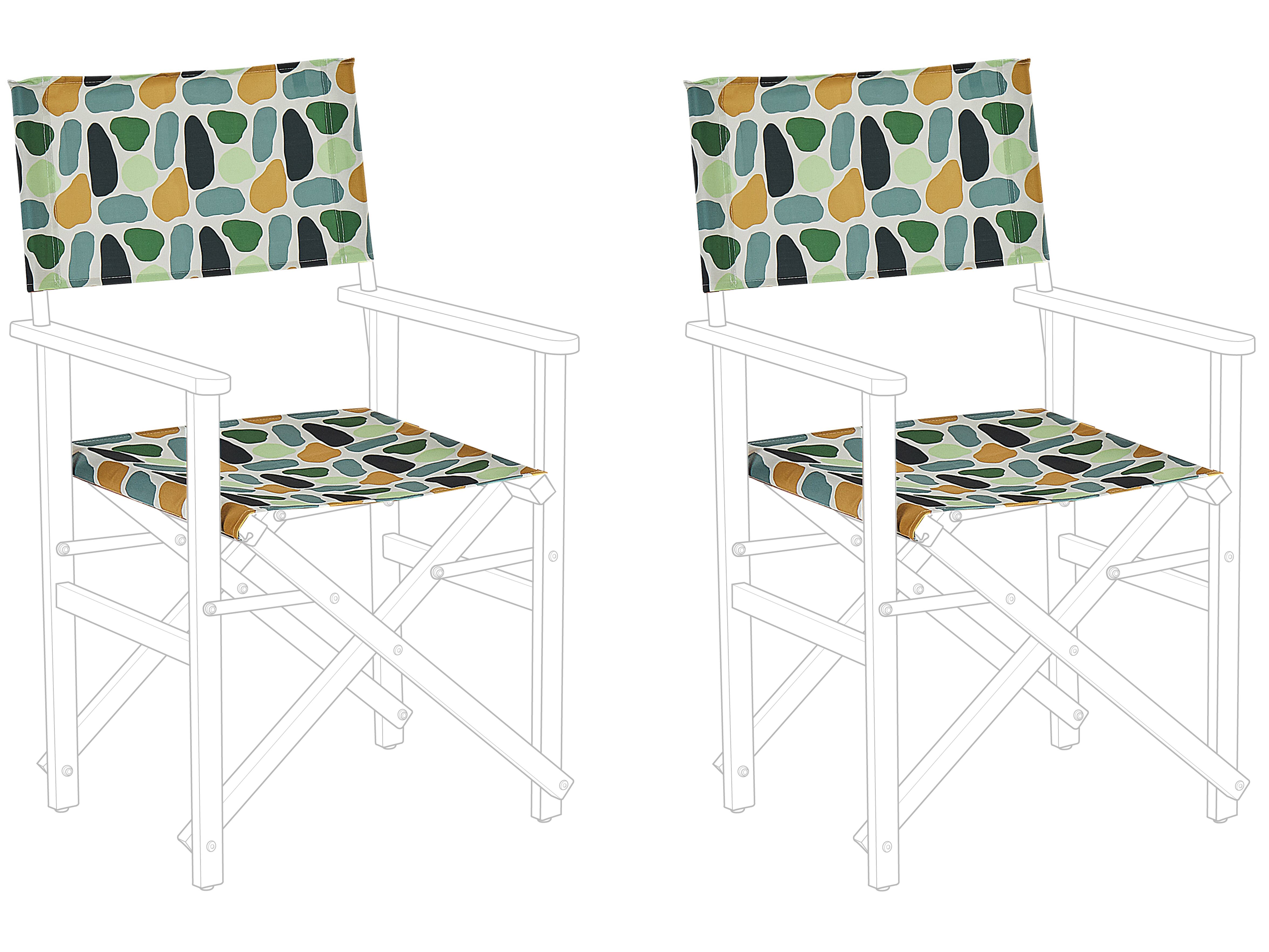Set of 2 Garden Chair Replacement Fabrics CINE Multicolour