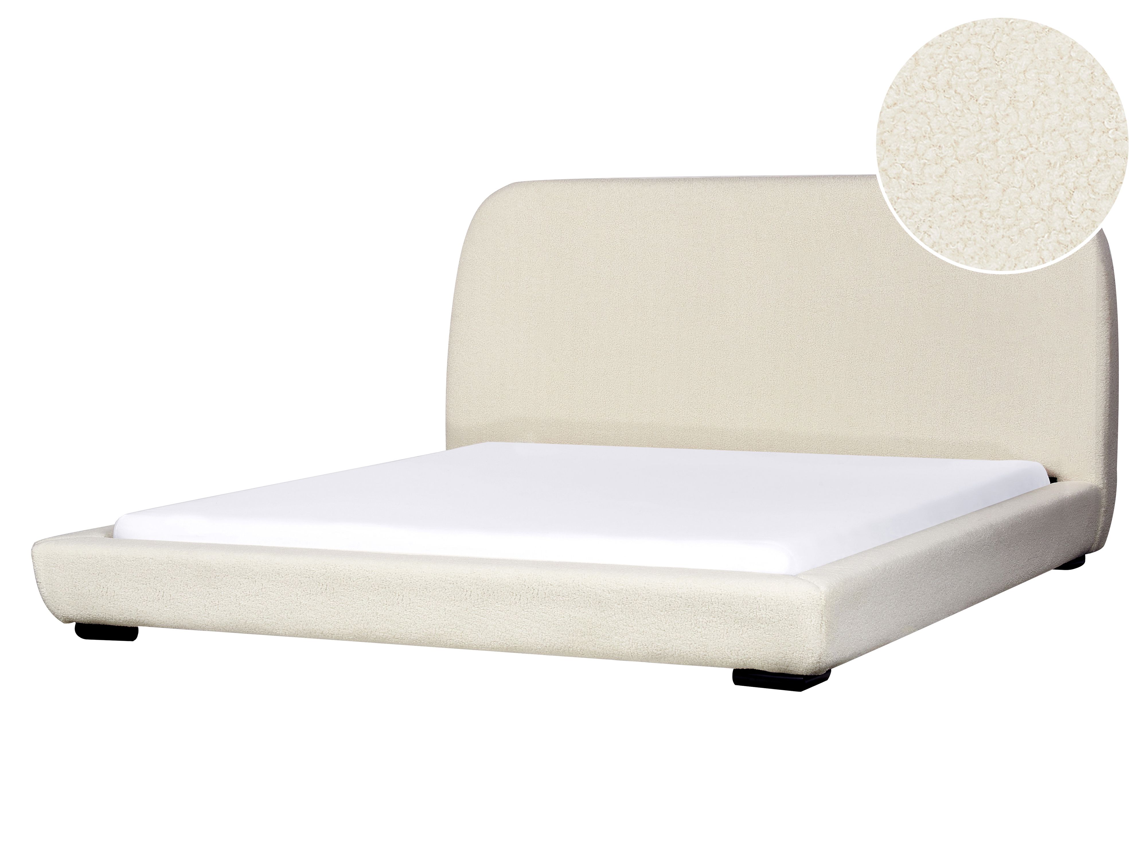 Bed Boucle ROISEL 180 x 200 cm (EU Super King) Light Beige