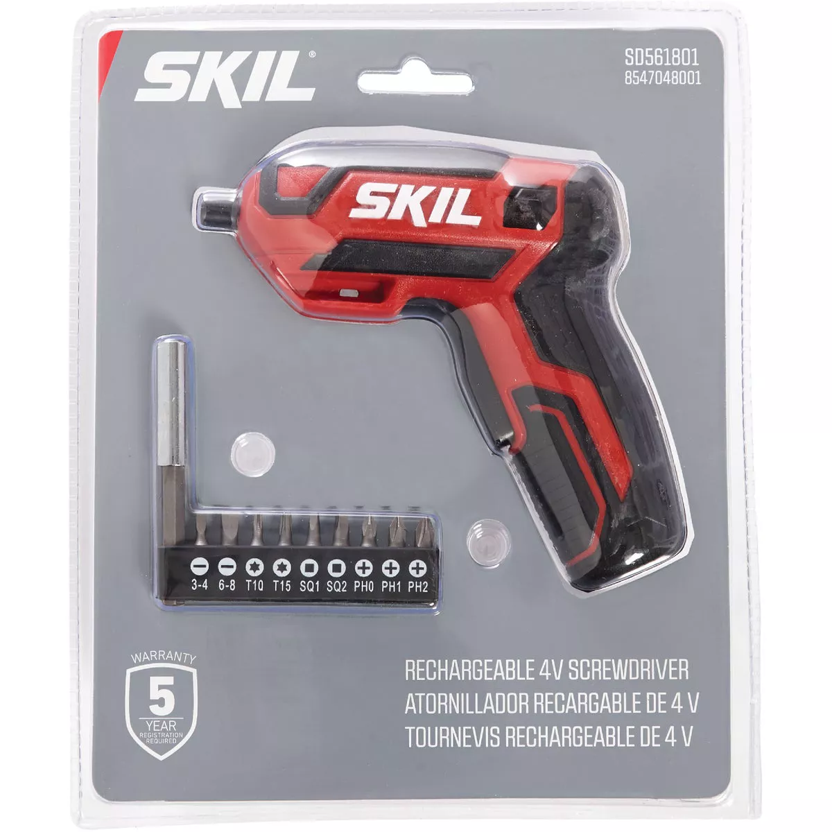 SKIL 4V Lithium-Ion 1/4 In. Hex Cordless Screwdriver with Accessories