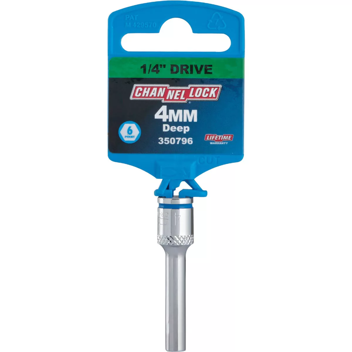 Channellock 1/4 In. Drive 4 mm 6-Point Deep Metric Socket