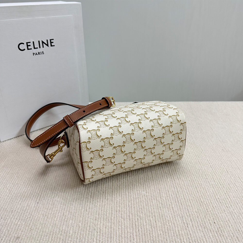 CELINE Small Boston IN Triomphe Canvas and calfskin1:1High-quality replica