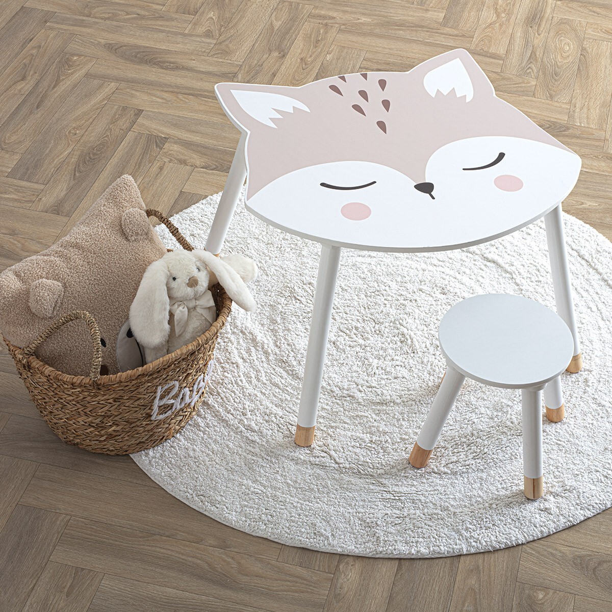 Kids table "Fox" White, 62x64 cm