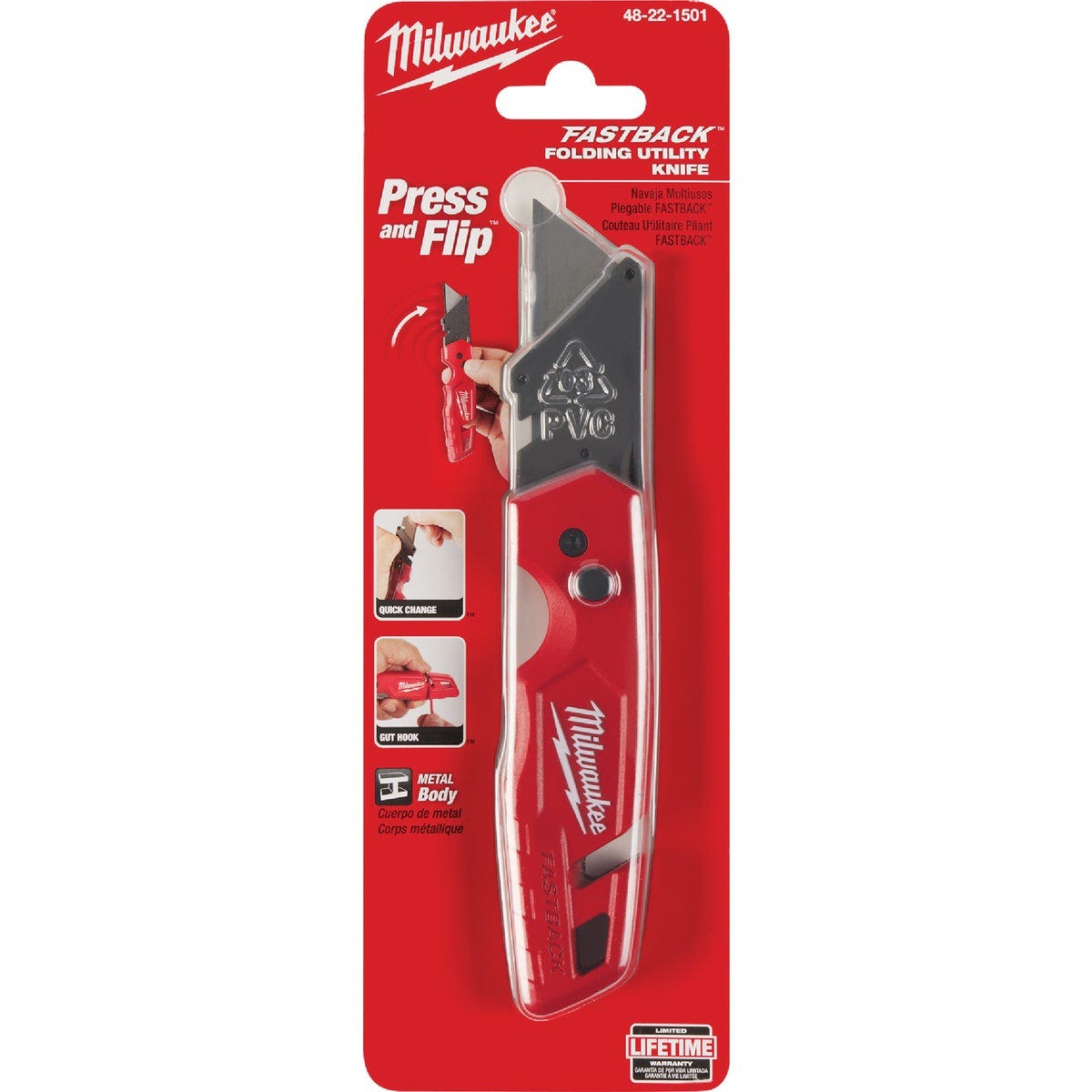 Milwaukee FASTBACK Fixed Folding Steel Utility Knife