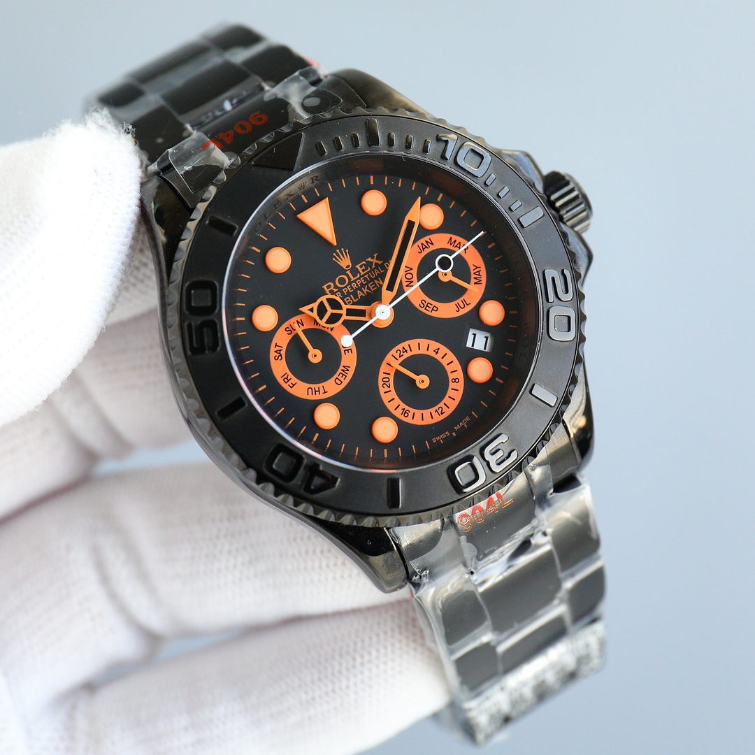 Rolex All Black Yacht Series - Versatile Limited Edition - Maximum Configuration - 40MM - Orange(1:1 replica) - Elite Watch Atelier