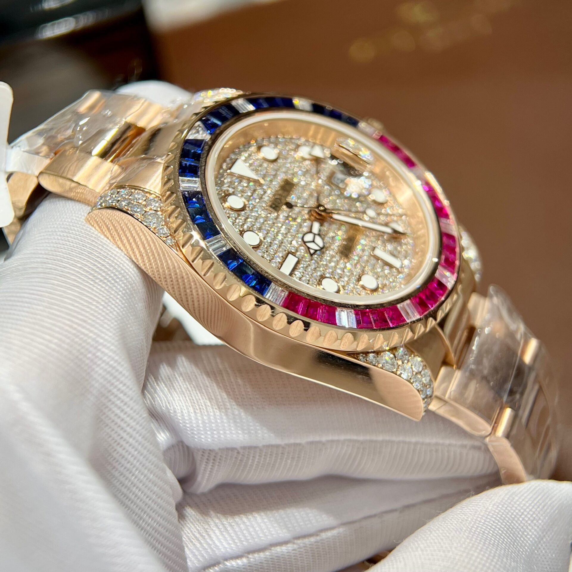 Rolex GMT-Master II 126755 SARU Replica Watch Gold Wrapped Sapphire 41mm - Elite Watch Atelier