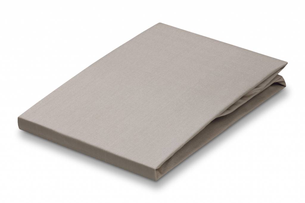 Satin Soft Hoeslaken Stone   180 x 210 cm   Grijs   Beige