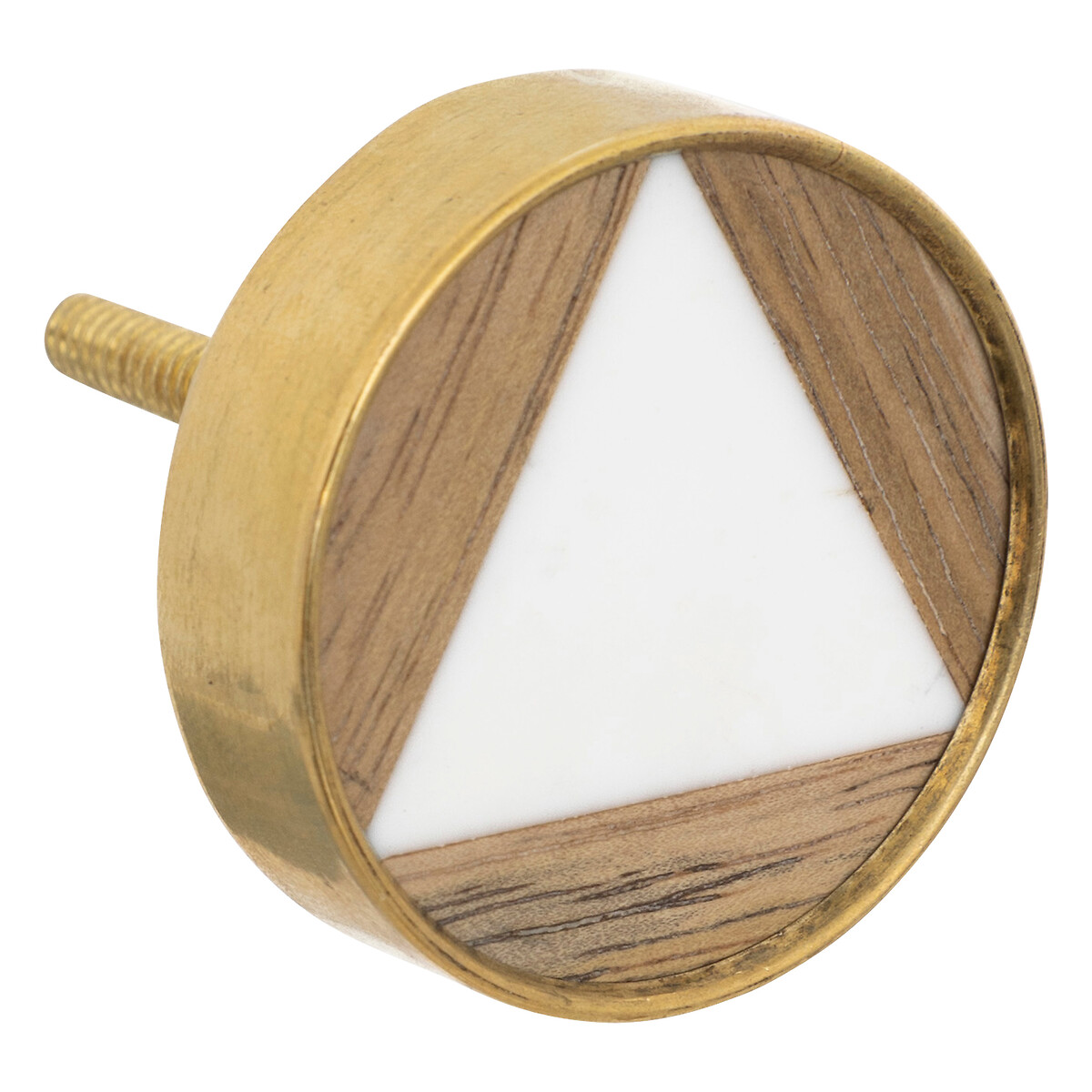 Furniture knobs x2 "Isla" Mango & brass, d.3,8 cm