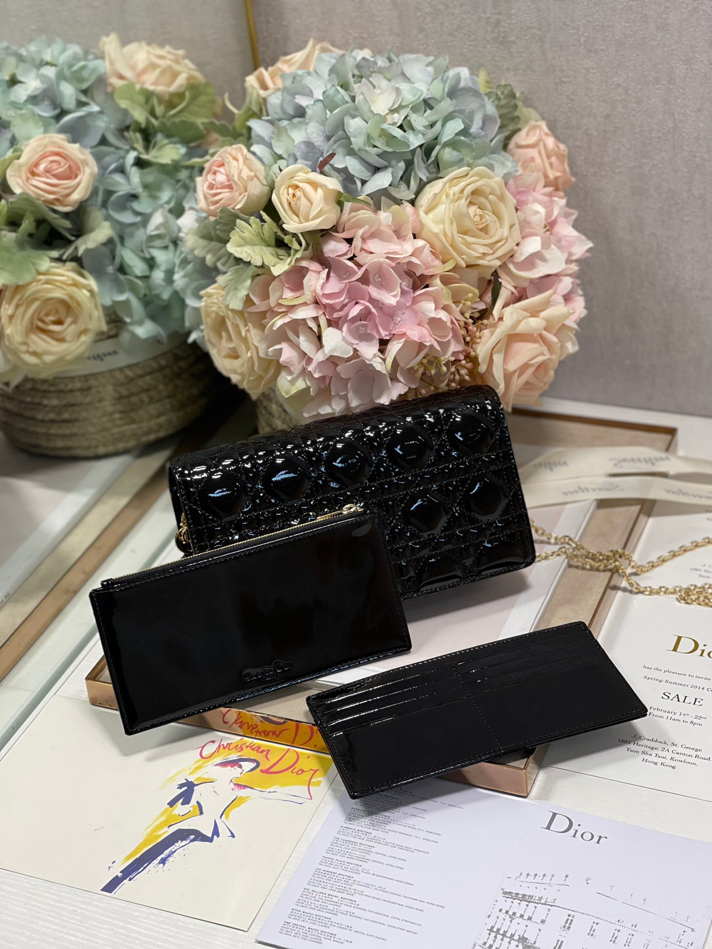 Christian Dior Lady Dior Pouch Black, For Women, Women’s Handbags 8.5in/21.5cm CD S0204OVRB_M9001:1High-quality replica