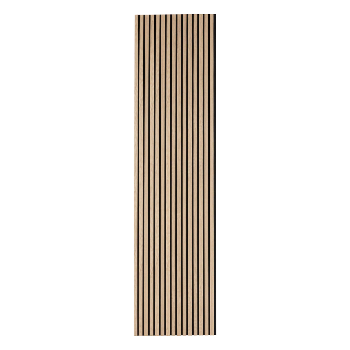 Decorative wall panel "Colva" Light oak effect, black background, 240x60 cm