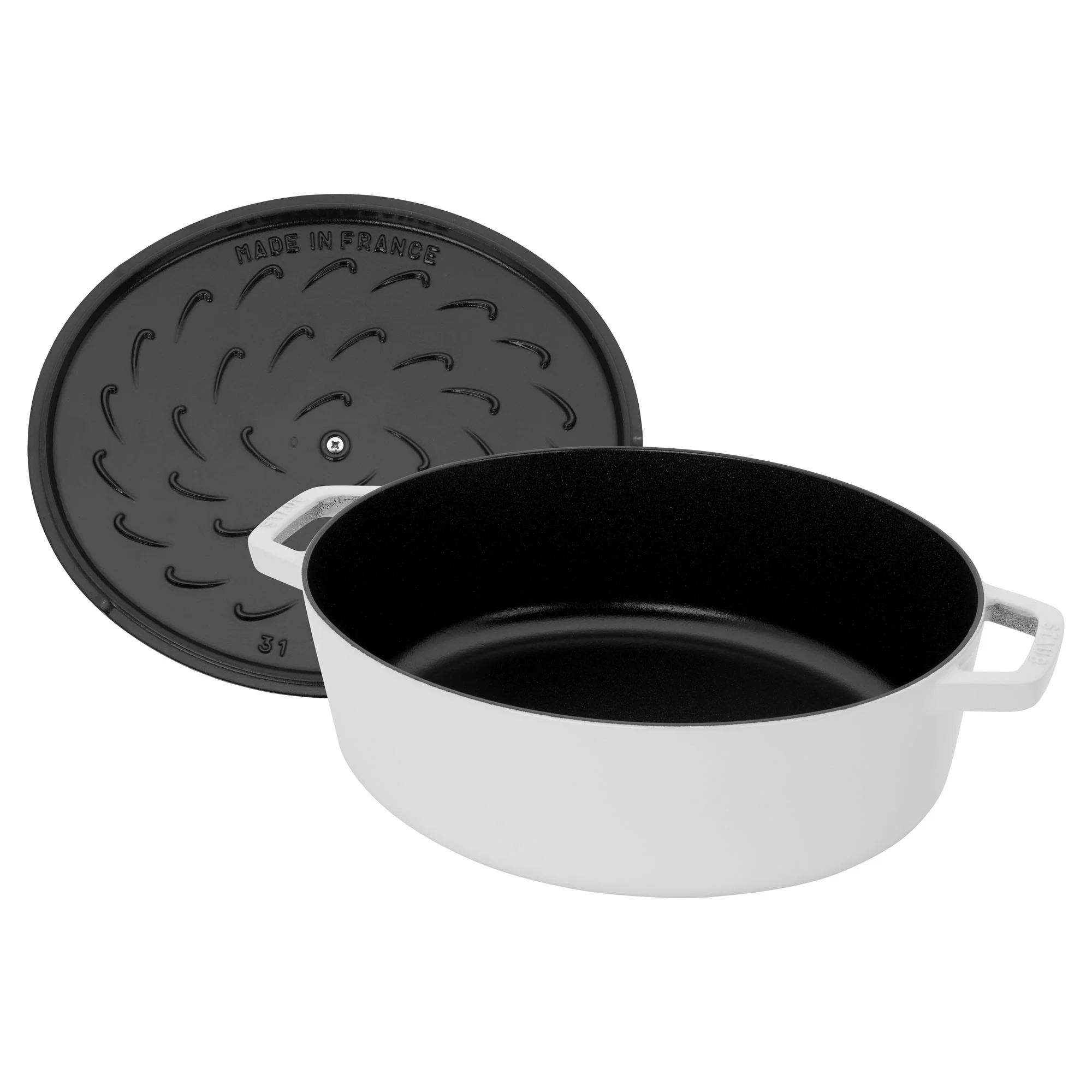 Staub Cast Iron 6.25-qt Shallow Oval Dutch Oven - Citron - Image 37