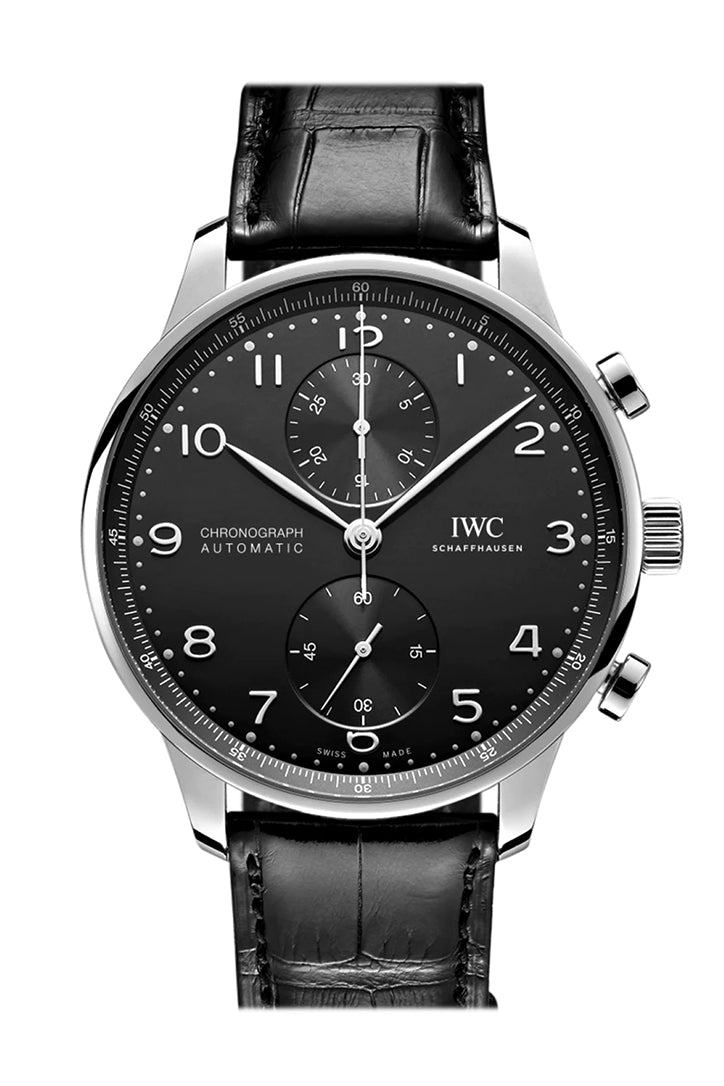 IWC Portuguese Black Dial Stainless steel Watch IW371609(1:1 replica) - Top club