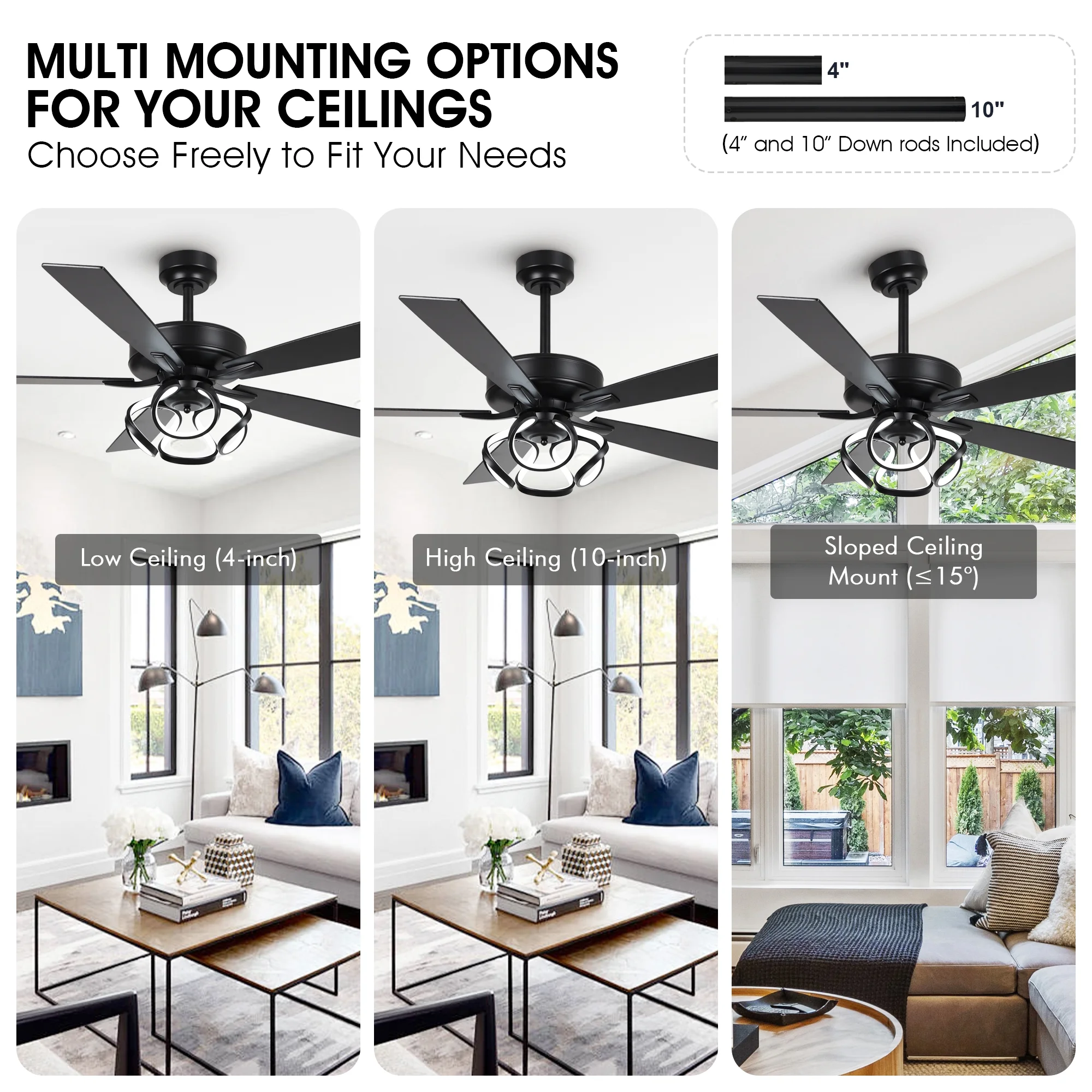 Parrot Uncle 52-Inch Contemporary Chrome Ceiling Fan with Integrated LED Lights and Remote Control - Image 22
