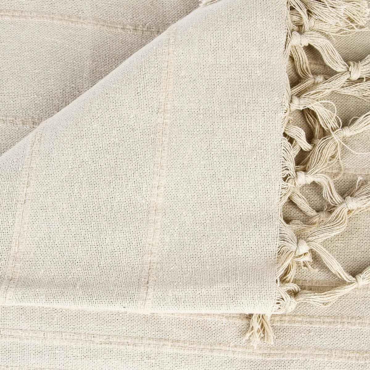 Printed bed throw, cotton Beige, 160x220 cm