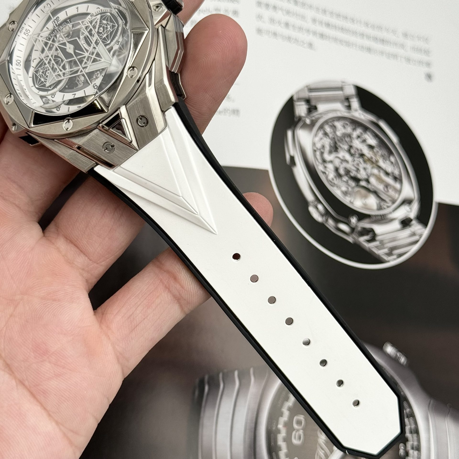 Hublot Replica Watches Big Bang Sang Bleu II Titanium White Dial BBF 45mm - Top club