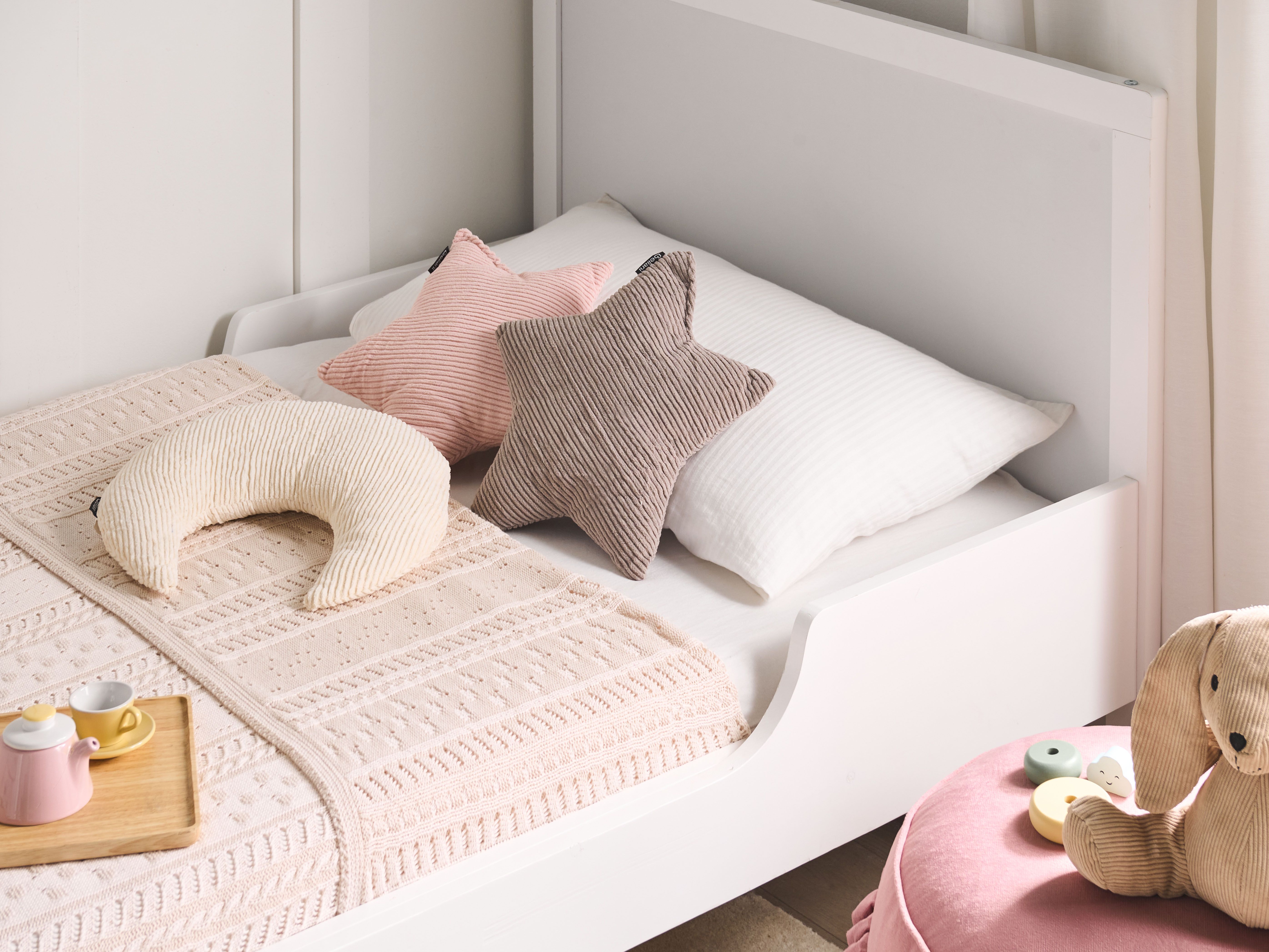 Set of 3 Decorative Cushions LUNA Corduroy 35 x 30 cm 35 x 35 cm Multicolour Solid