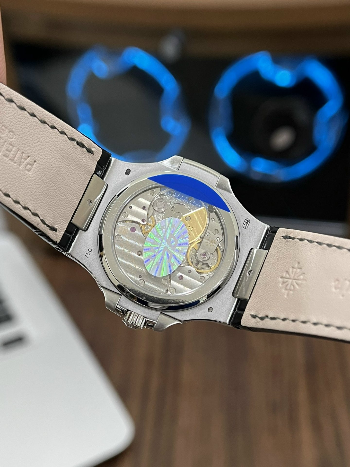 Patek Philippe Replica Watch Nautilus 5712 Blue Dial Leather Strap PPF Factory 40mm - Top club