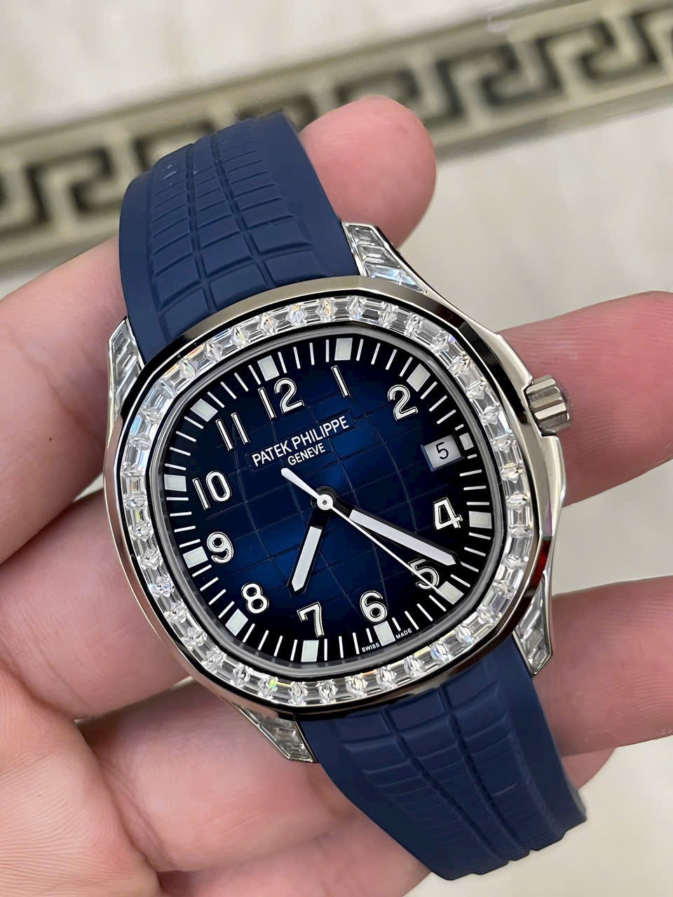 Patek Philippe Replica Watches Aquanaut 5168G Blue Rubber Strap GR Factory 42mm - Elite Watch Atelier