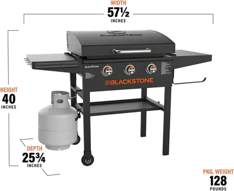 Blackstone 28-Inch 3-Burner Griddle With Hood - XL Flat Top Outdoor Grill Kit - Image 4 Blackstone 28-Inch 3-Burner Griddle With Hood - XL Flat Top Outdoor Grill Kit - Image 4