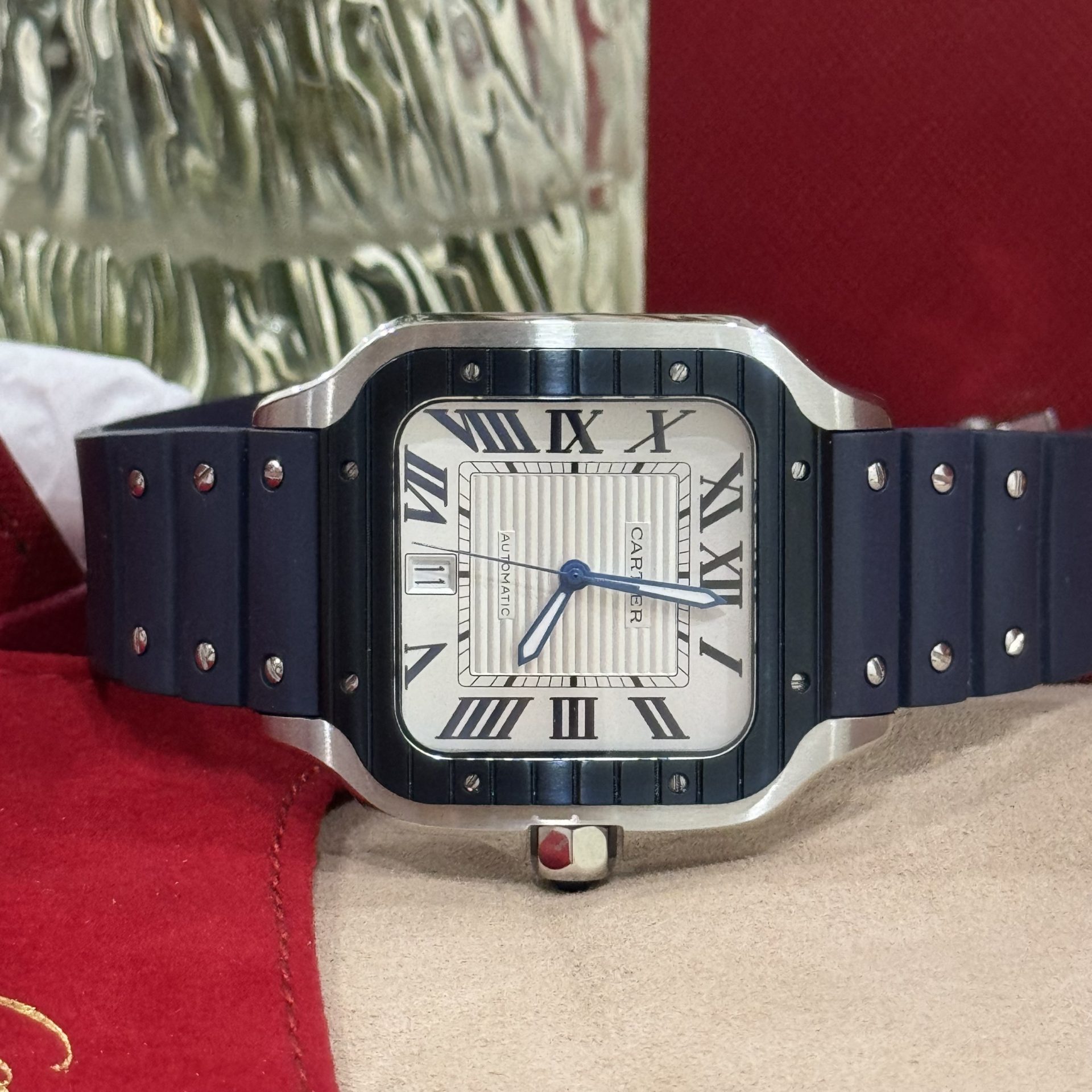 Cartier Replica Watch Santos White Dial Rubber Strap BV Factory 39.8mm - Top club