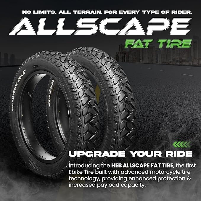HEB ALLSCAPE Heavy Duty 20x4 Bike Tire + Tube - Includes 2 Tires for Optimal Performance - Image 18