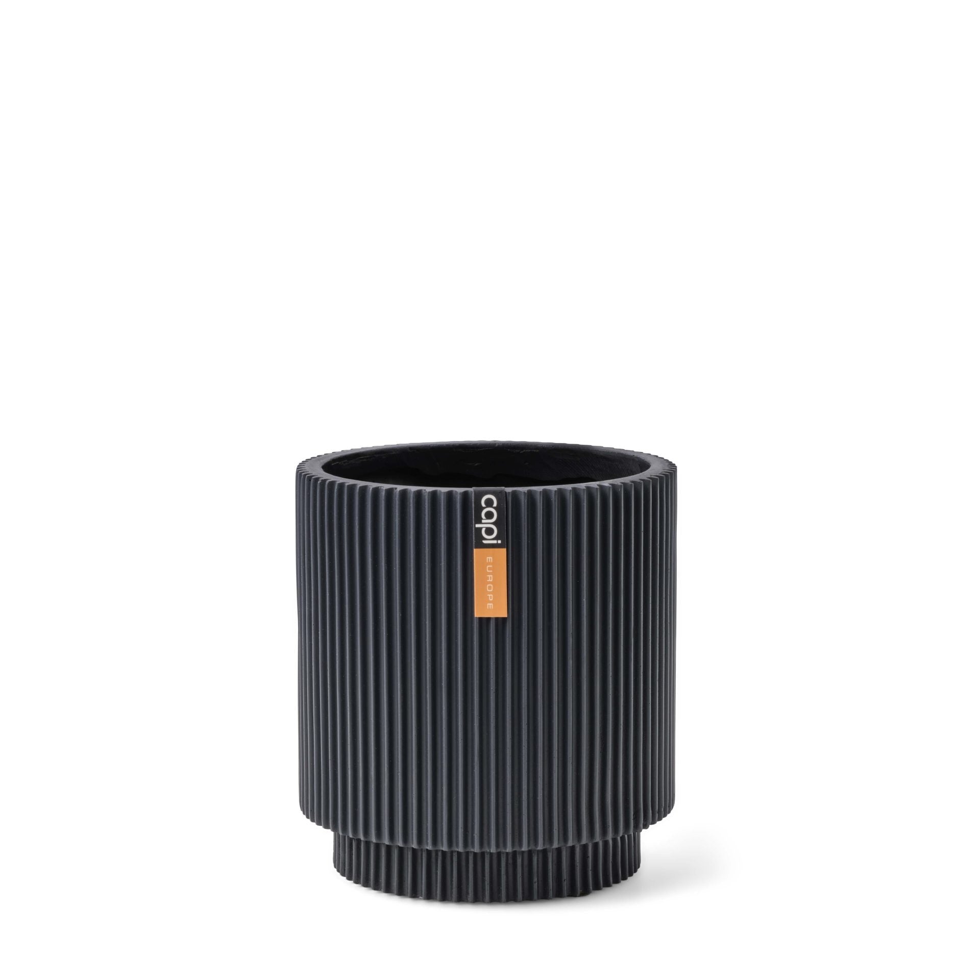Capi Europe - Vaas cilinder Groove - 11x12 - Grafietgrijs