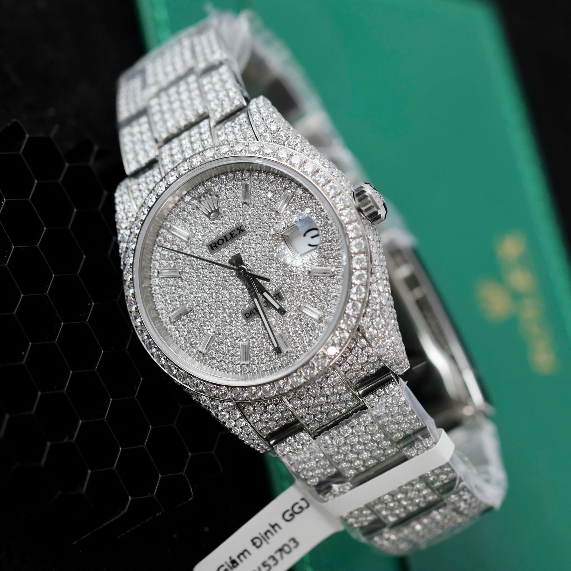 Rolex DateJust Replica Watch Diamonds Moissanite Hong Kong Custom 36mm - Elite Watch Atelier