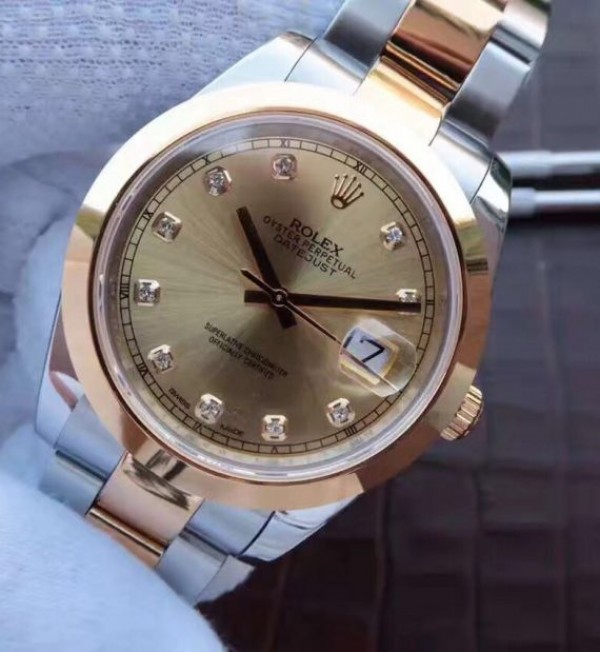 Replica Rolex DateJust 41mm 126331 Noob RG Wrapped RG Dial Diamonds Markers SS/RG Jubilee Bracelet A3235 - Elite Watch Atelier