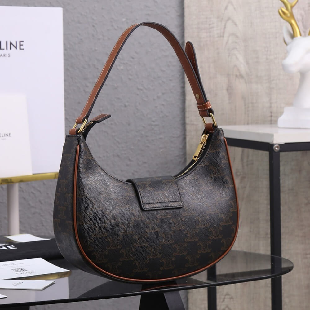 CELINE MEDIUM AVA TRIOMPHE BAG in Triomphe Canvas and calfskin1:1High-quality replica