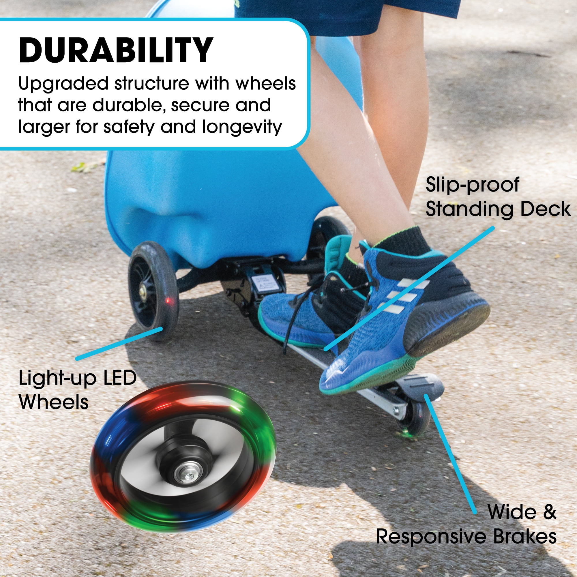 Kiddietotes Kid's Hard Shell Scooter Ride On Suitcase, Pink - Image 32