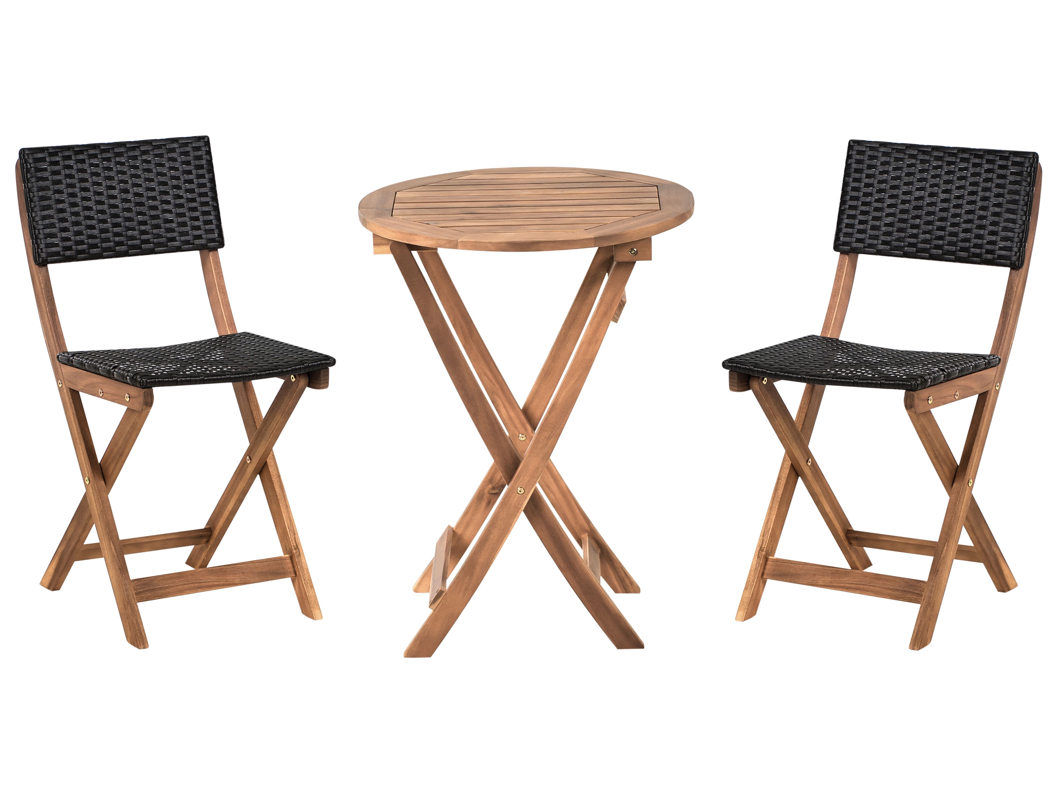 Bistro Set RIVAROTTA Acacia Wood Brown/ Black