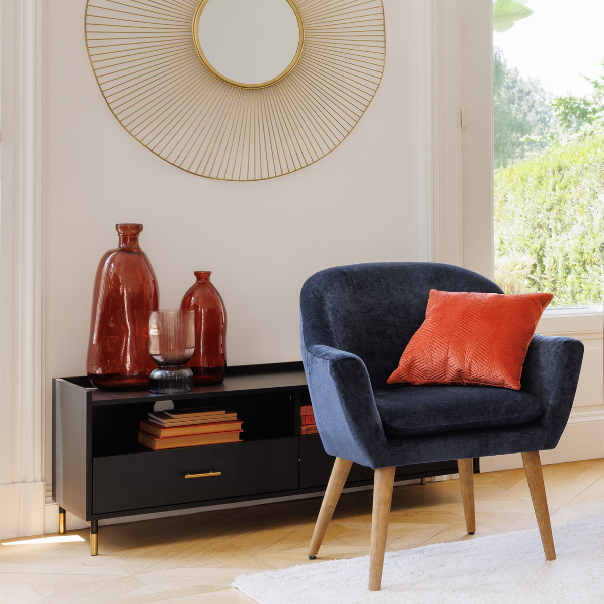 Vase bottle "Uly" Recycled glass, h.51 cm