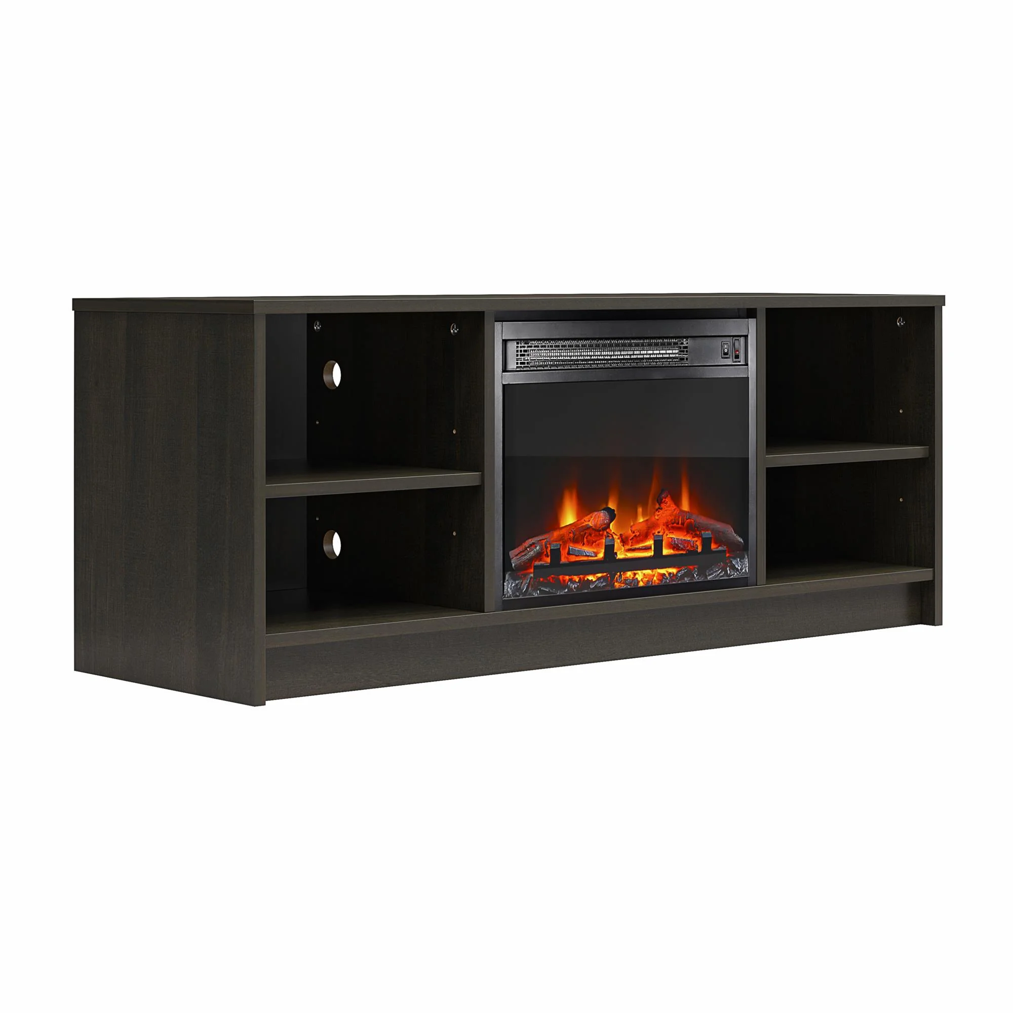 Mainstays Fireplace TV Stand, for TVs up to 55", Black Oak - Image 40