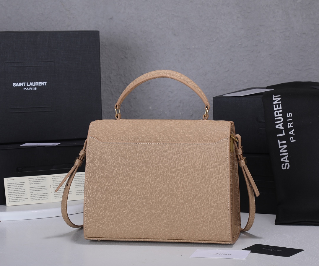 Replica Ysl Cassandra Medium Top Handle Bag- Black/Beige1:1High-quality replica