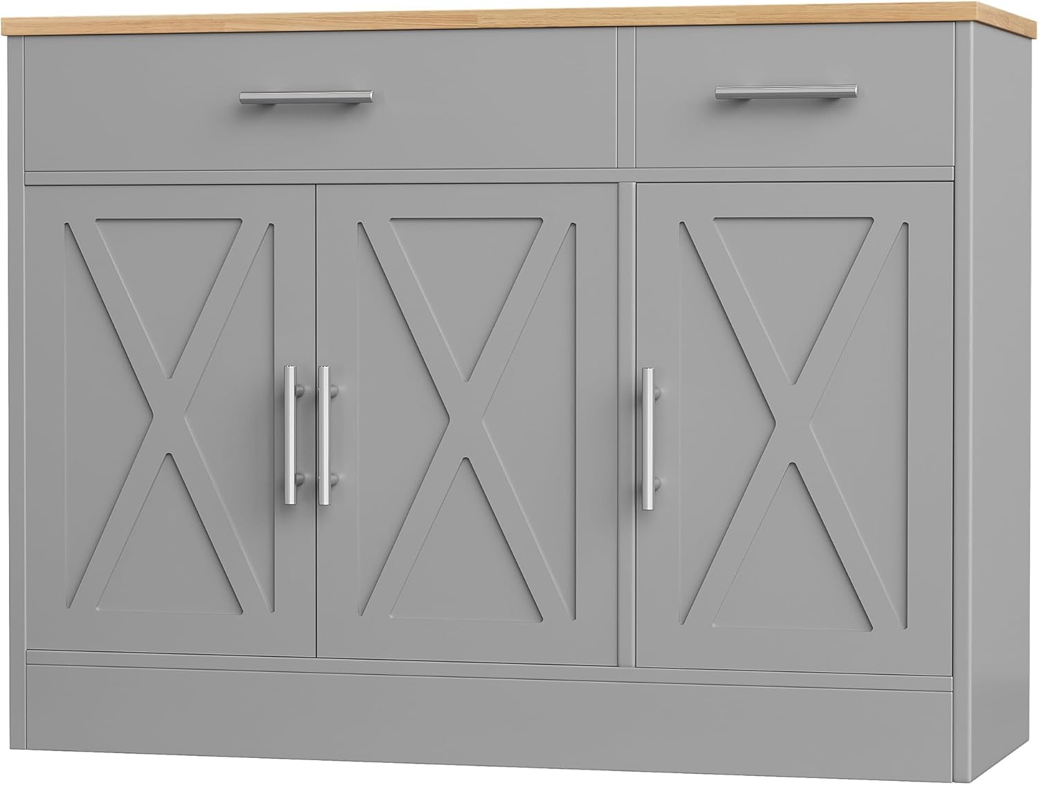 Shintenchi Modern Farmhouse Sideboard Buffet Cabinet with Storage with 3 Doors,42