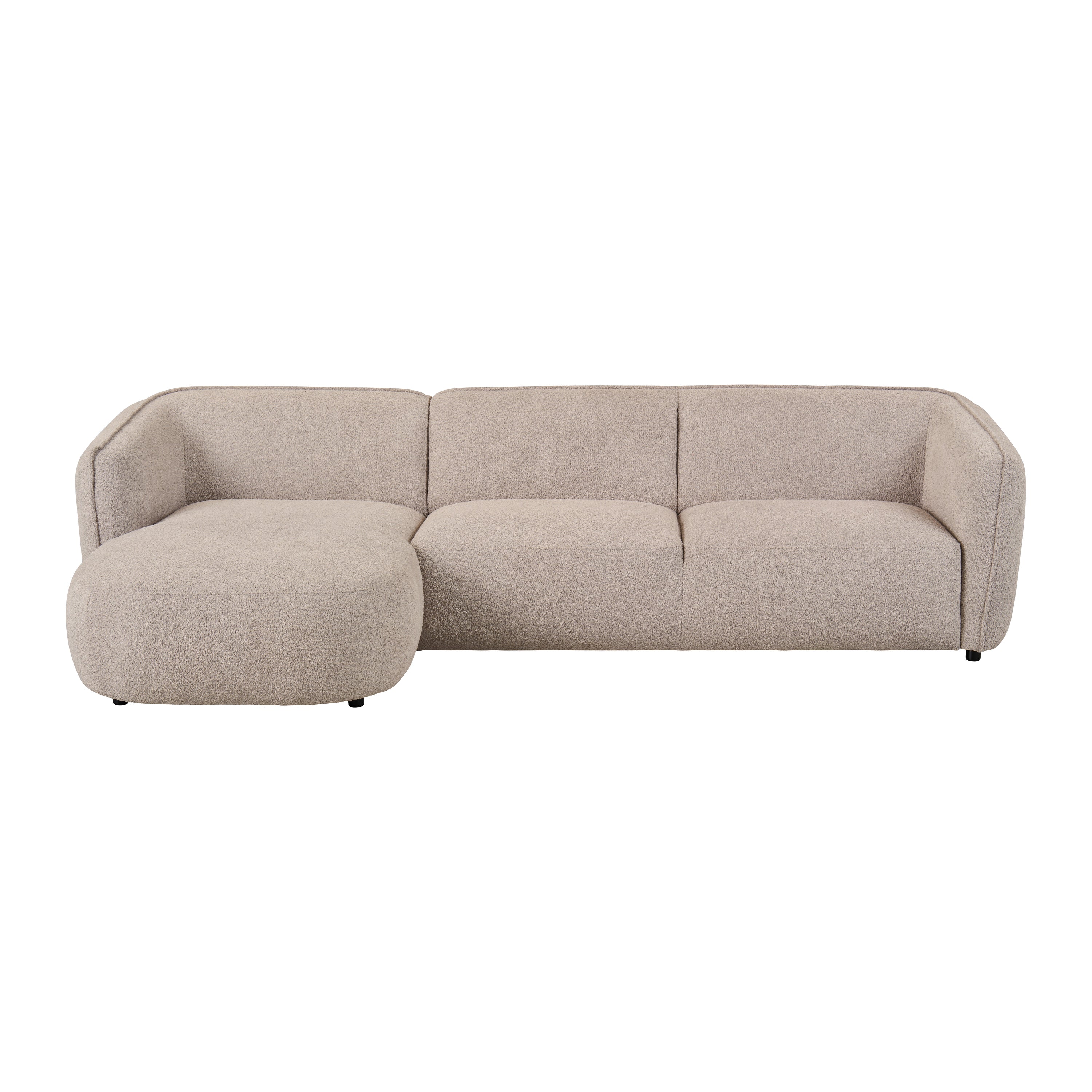Blokker Soft Hoekbank met Chaise Longue Links - Bouclé - Greige