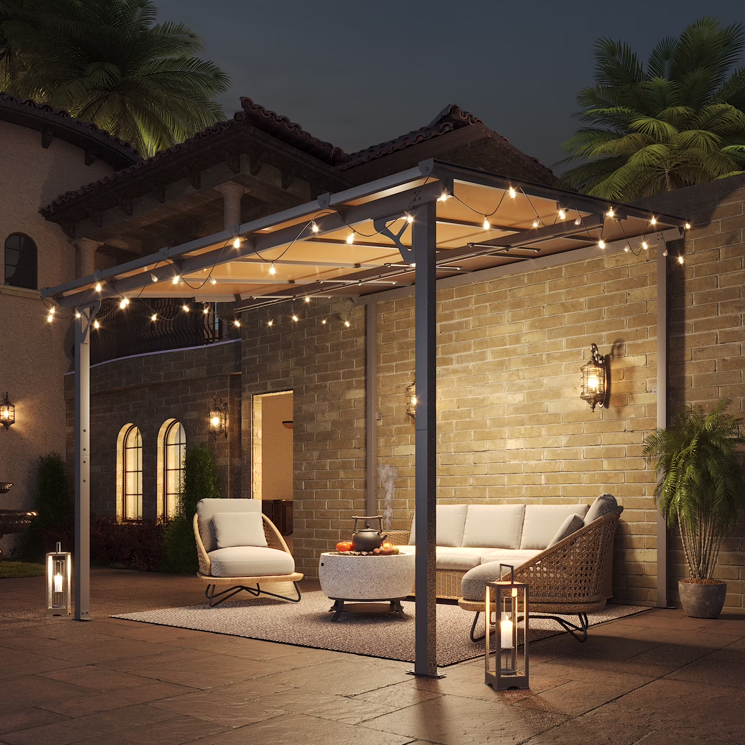 Aoxun 8' x 5' Gazebo for Patio, Gazebo Pergola with Sloped Roof, Grill Gazebo Large Wall-Mounted Heavy Duty Awnings, for Backyard, Deck, Patio - Image 18