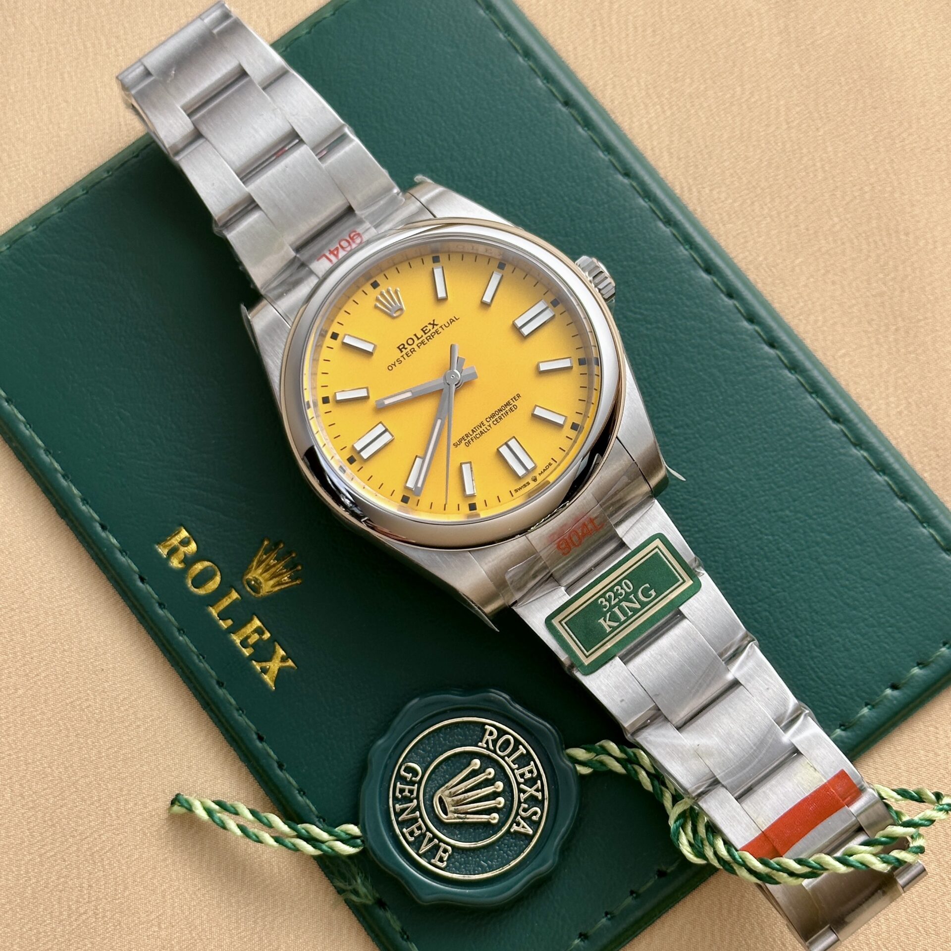 Rolex Oyster Perpetual 124300 Yellow Dial Replica Watch King 41mm - Elite Watch Atelier