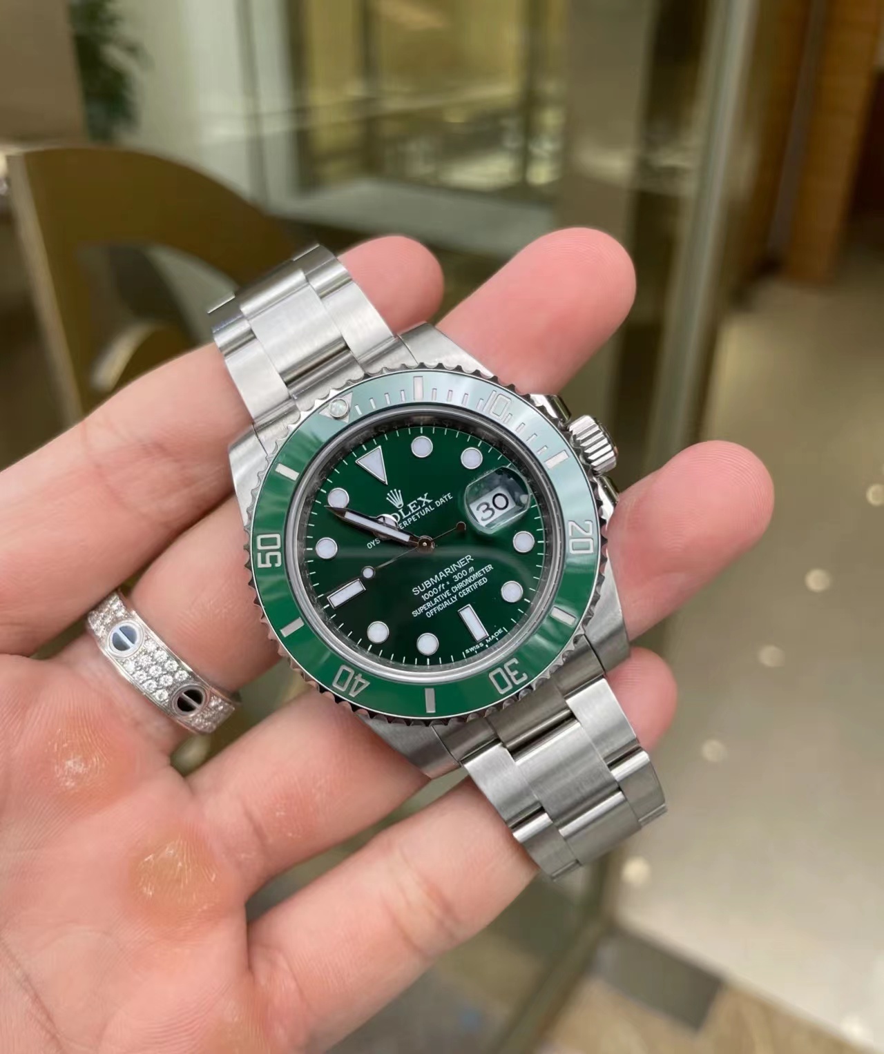 ROLEX Submariner Series Green Water Ghost Date Display Men's Automatic Mechanical Watch Green Dial 40mm Steel Strap 116610LV-0002(1:1 replica) - Elite Watch Atelier