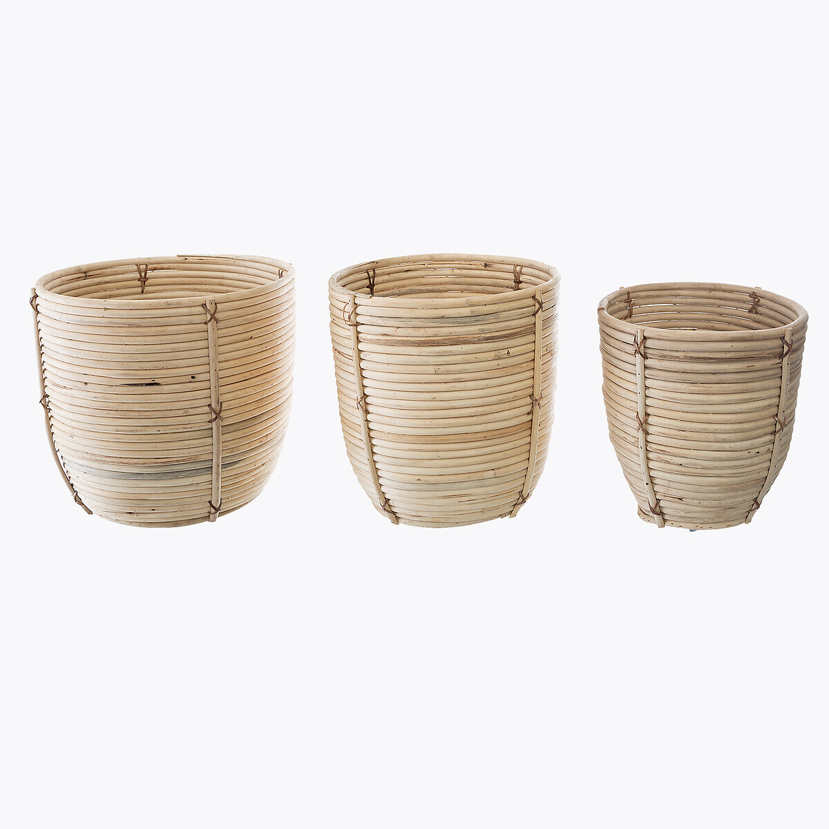 Set of 3 pots Rattan, D.24/25/34 cm