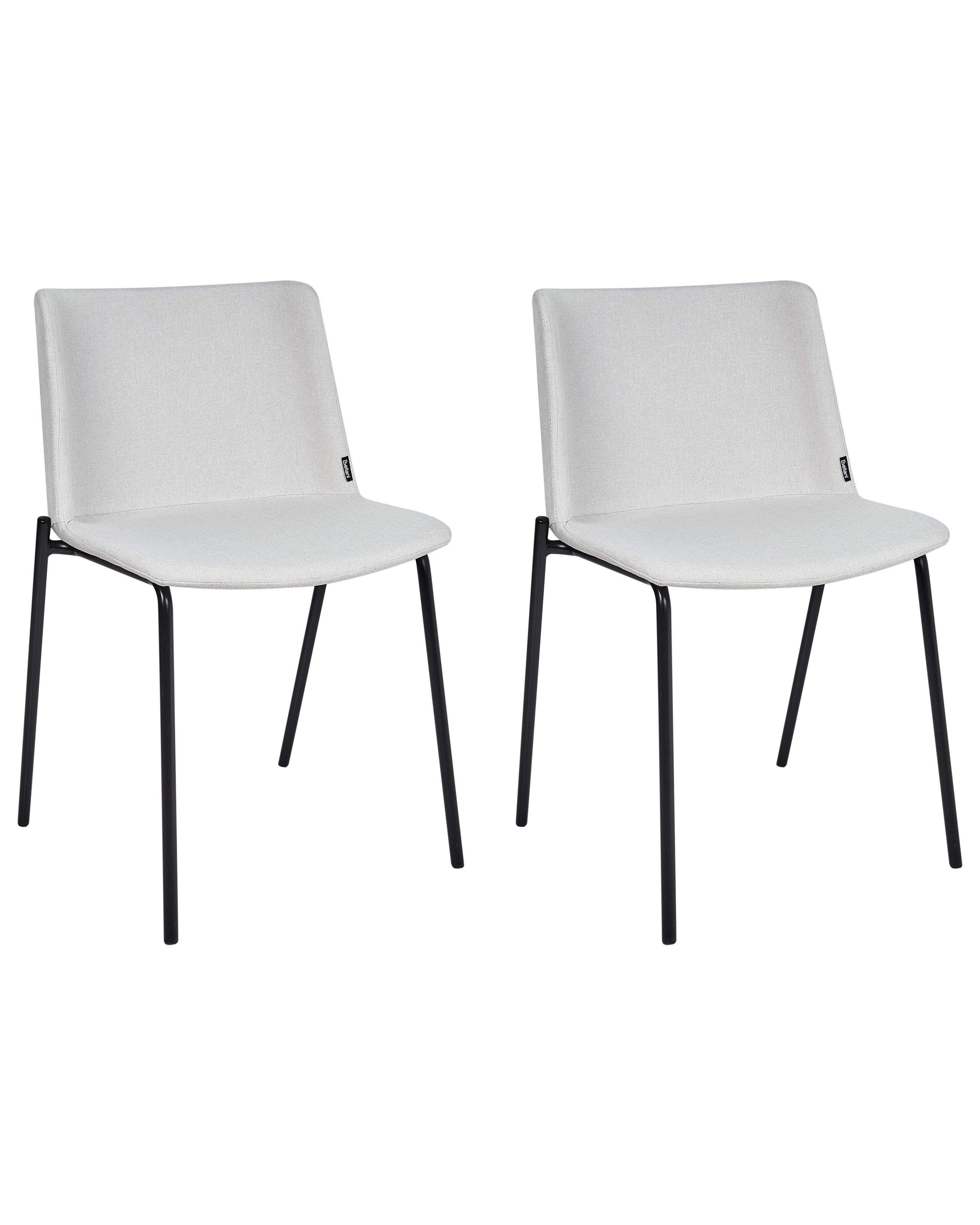 Set of 2 Dining Chairs ESBON Fabric Light Grey