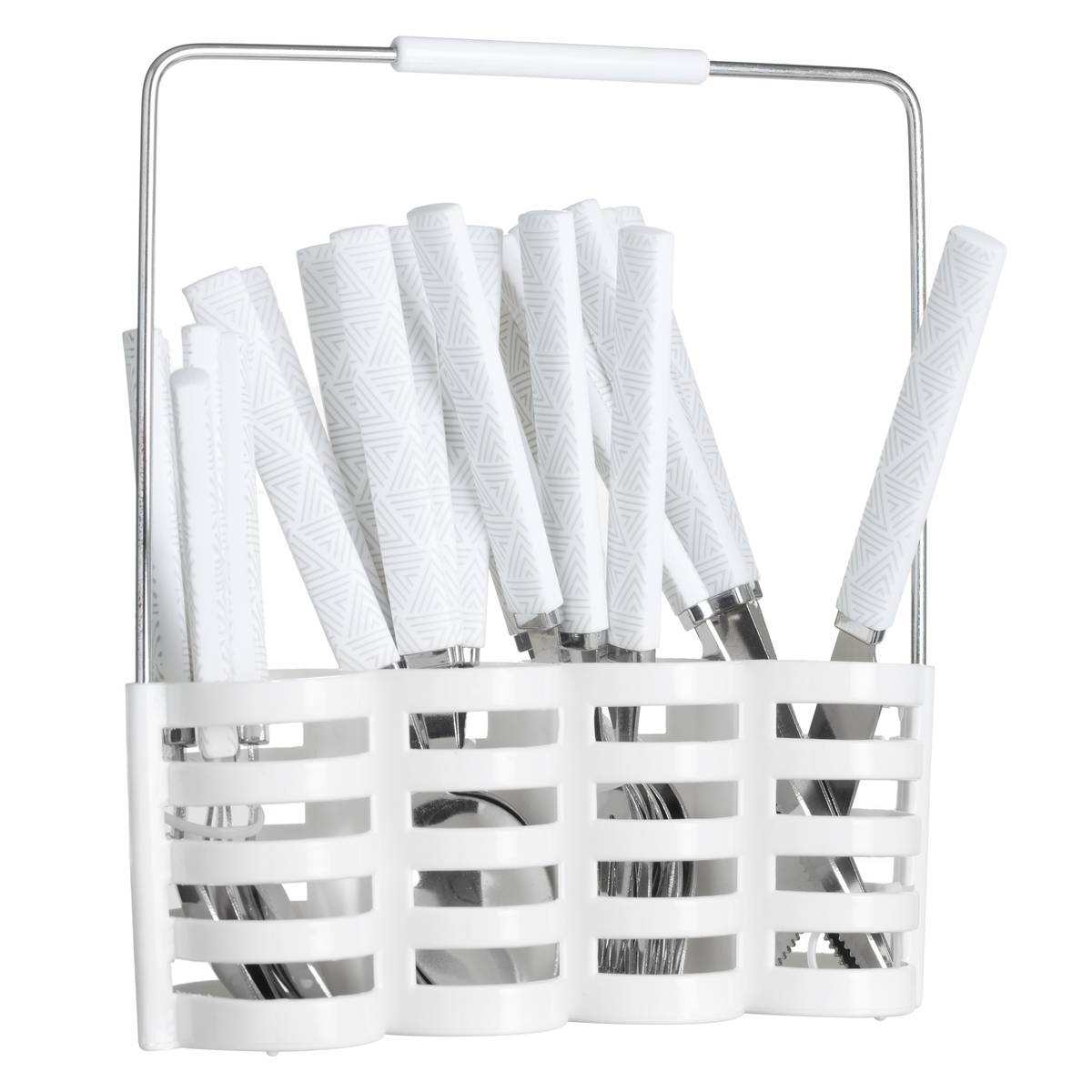 24-piece cutlery set "Geo" White