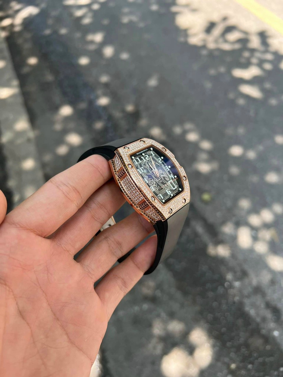 Richard Mille Replica Watch RM67 Black Dial Men s Full Diamond 40mm - Top club