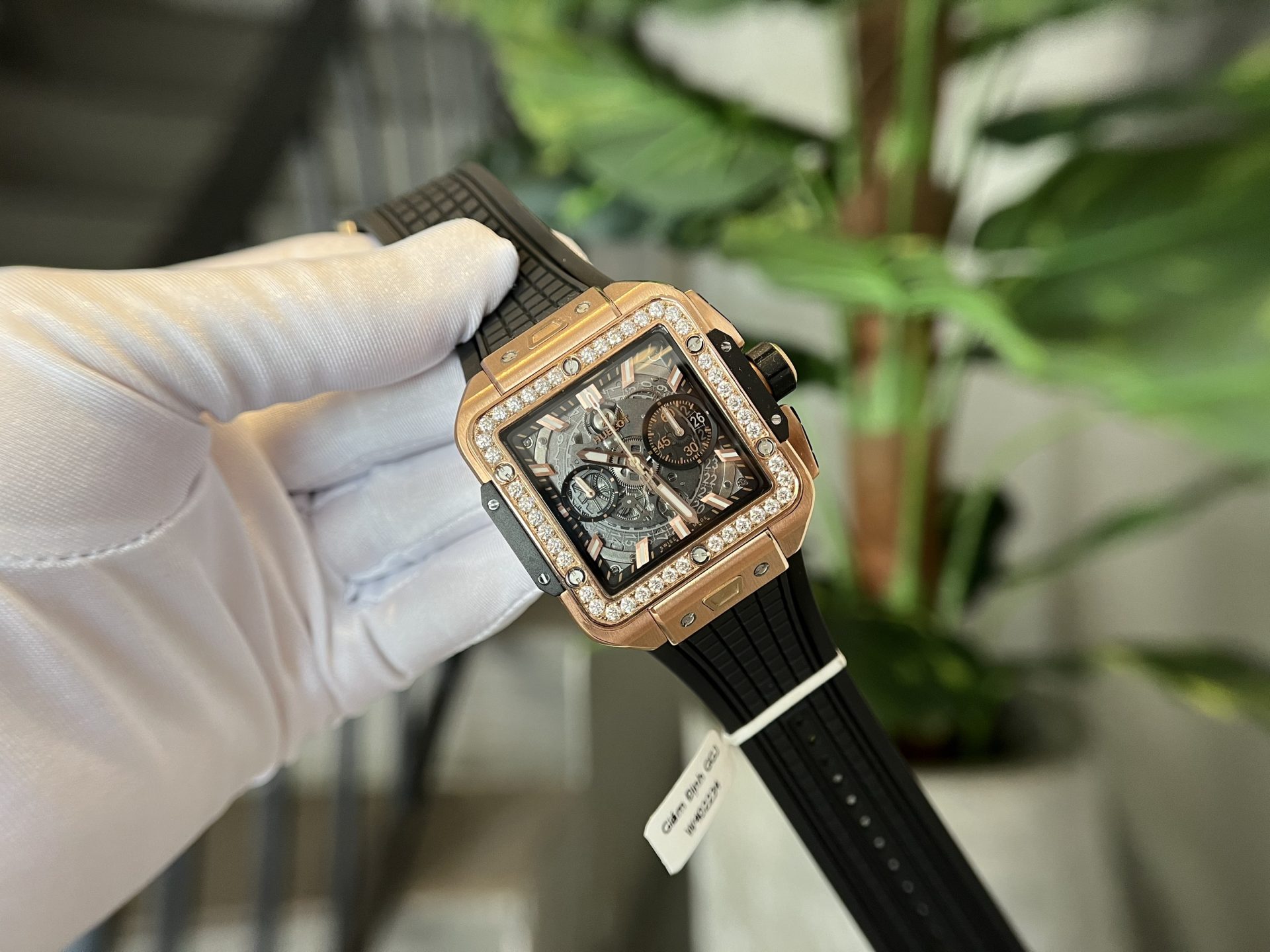 Hublot Best Replica Watch Square Bang King Gold Custom Moissanite Diamonds BBF 42mm - Top club