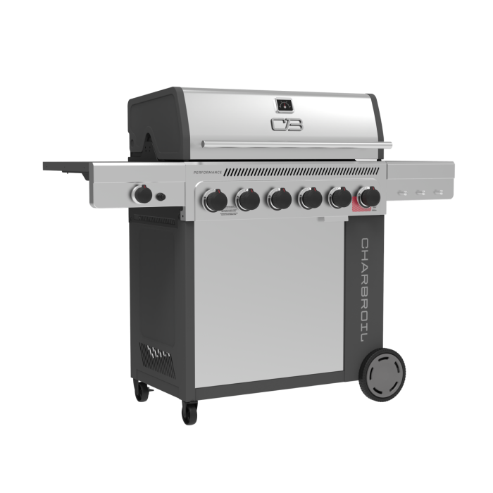 FlavorMax™ 6 Burner Gas Grill with Sear Burner and Side Burner Gray Stainless