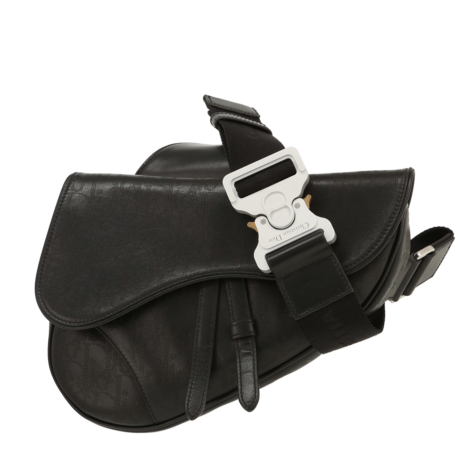 Dior Saddle Galaxy shoulder bag in black monogram leather1:1High-quality replica