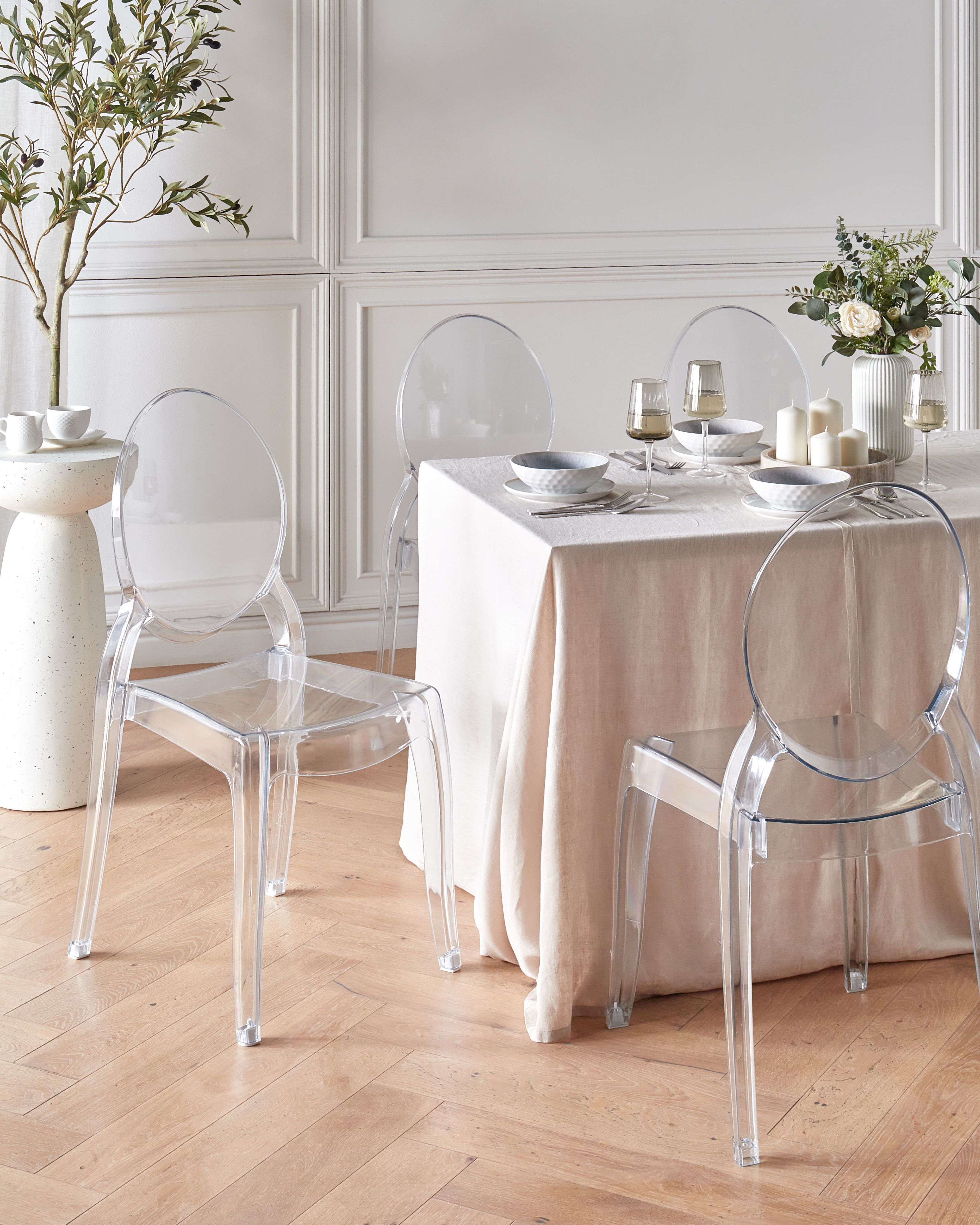 Set of 4 Dining Chairs MERTON Transparent
