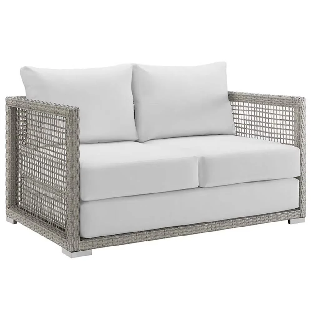 Afuera Living Wicker Patio Loveseat, Gray - 52in W x 32in D - Image 3 Afuera Living Wicker Patio Loveseat, Gray - 52in W x 32in D - Image 3